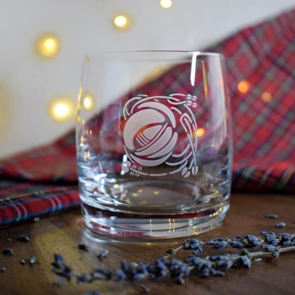 Burns Whisky Glass, Scottish Gift Background with Engraving