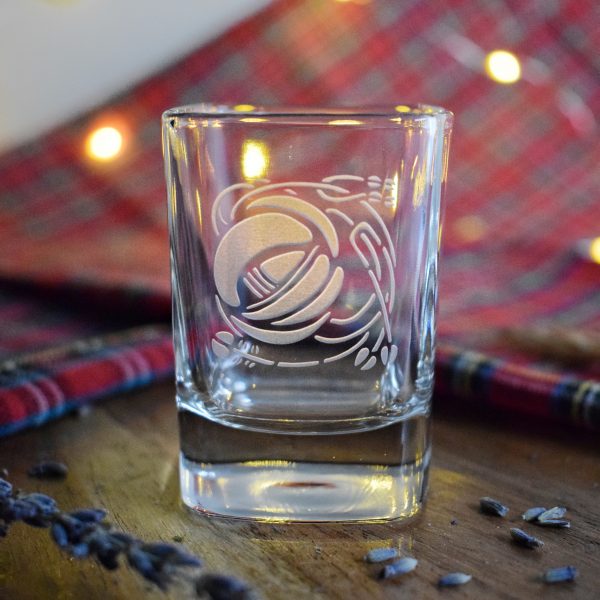 Burns Square Dram Glass with Engraving