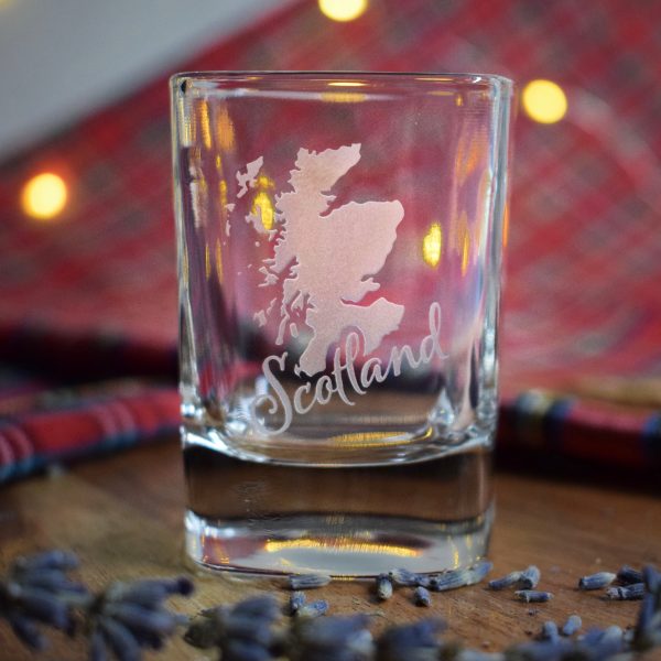 Burns Square Dram Glass with Engraving